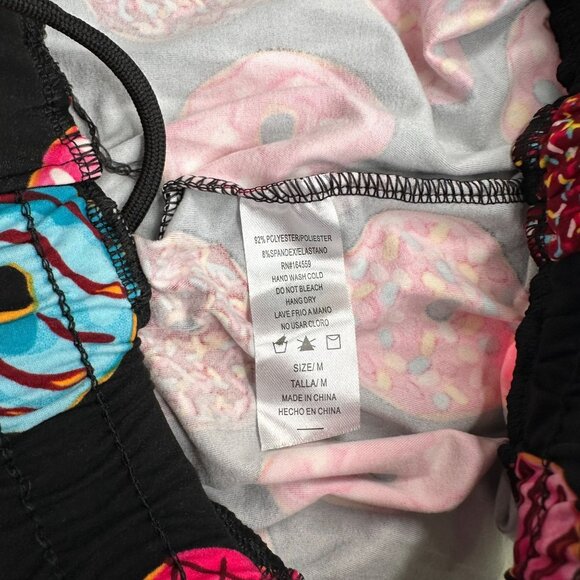 Donut Print Leggings Elastic Waistband Soft Stretchy Pants Medium Depot Lounge - Picture 2 of 9